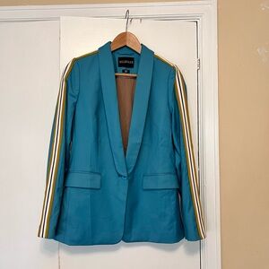 Wildfang Teal Jacket with Striped Detail